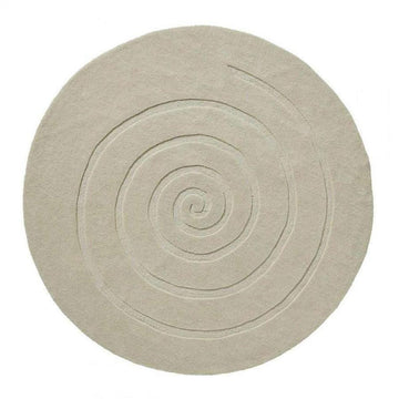 Spiral Modern Plain Hand Woven Carved Hi-Low Wool Round Ivory Rug-Think Rugs-Rug Love - The Most Loved Rug Store